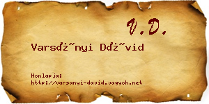 Varsányi Dávid névjegykártya