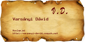 Varsányi Dávid névjegykártya